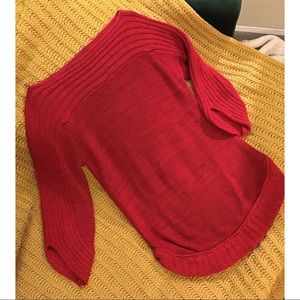 Red knit Dress Barn 3/4 sleeve sweater, women’s S